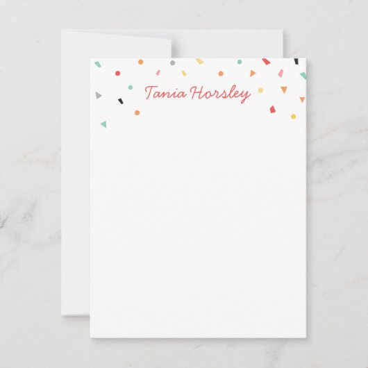 Carte De Correspondance Confettis (Devant)