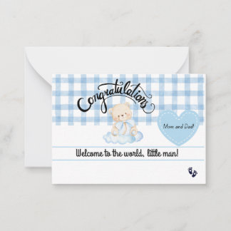 Carte De Correspondance Congratulations Baby Boy Card, Welcome Newborn Son