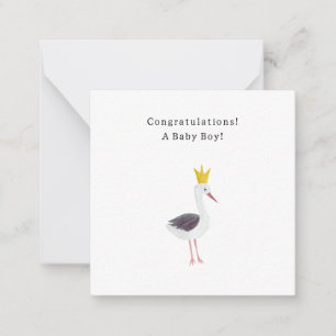 Carte De Correspondance Congratulations Baby Boy Newborn Birth Stork Card