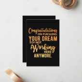 Carte De Correspondance Congratulations on Pursuing Your Dream (Devant/Arrière en situation)