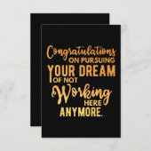 Carte De Correspondance Congratulations on Pursuing Your Dream (Devant / Derrière)