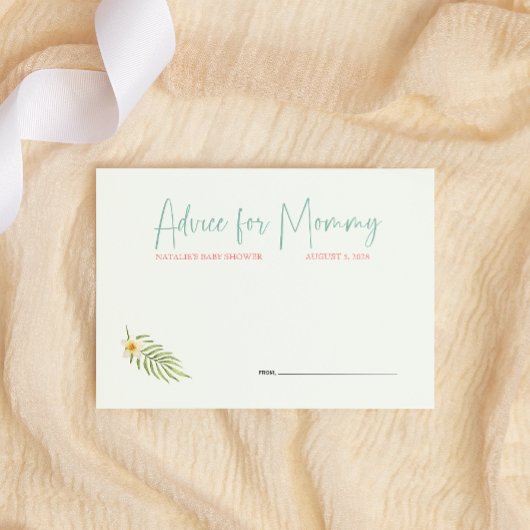 Carte De Correspondance Conseil Baby shower rose Pingouin Tropical