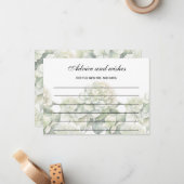 Carte De Correspondance Conseil d'aquarelle botanique verte élégant (Devant/Arrière en situation)