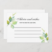 Carte De Correspondance Conseil d'aquarelle botanique verte élégant (Devant / Derrière)