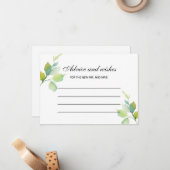 Carte De Correspondance Conseil d'aquarelle botanique verte élégant (Devant/Arrière en situation)