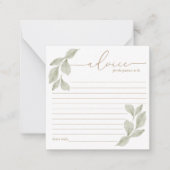 Carte De Correspondance Conseil de Baby shower d'aquarelle budgétaire Euca (Devant)