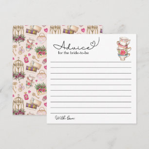 Carte De Correspondance Conseil de mariée moderne Blush et White Tea Party