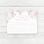 Carte De Correspondance Conseil du Mariage de Rose vintage rose<br><div class="desc">Elégante réception de mariage ou douche nuptiale "Conseils et voeux pour la mariée et la chambre" conception de la carte. Comprend des lignes pour que les invités puissent remplir un message manuscrit spécial au couple.</div>