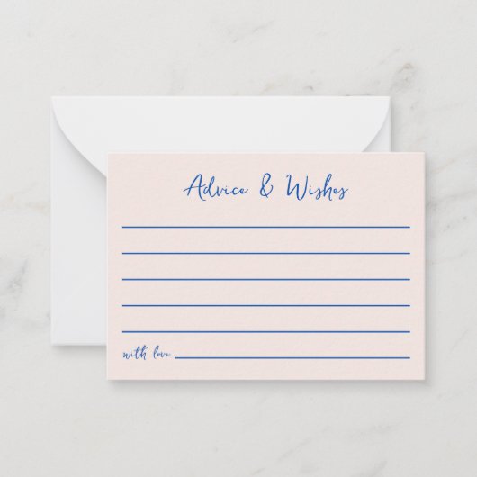 Carte De Correspondance Conseil & souhaits Bleu Bow Fête des mariées tirée (Devant)