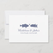 Carte De Correspondance Conseil & Souhaits Blue Fish Sea Couples Douche (Dos)