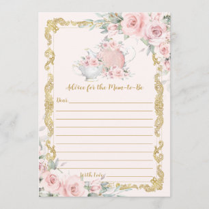 Carte De Correspondance Conseils pour maman pour une fête de thé florale a