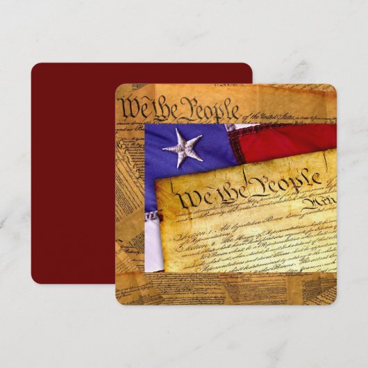 Carte De Correspondance Constitution américaine Nous le peuple (Devant / Derrière)