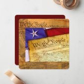 Carte De Correspondance Constitution américaine Nous le peuple (Devant/Arrière en situation)