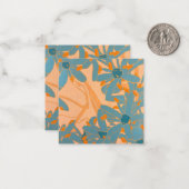 Carte De Correspondance Contemporary Leaf Design in Peach (Devant/Arrière en situation)