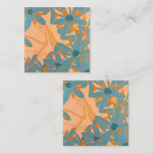 Carte De Correspondance Contemporary Leaf Design in Peach (Devant / Derrière)