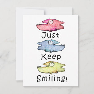 Carte De Correspondance Continuez à sourire ! Poisson coloré aux dents poi