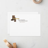 Carte De Correspondance Contractor Construction Business Logo Notecard (Devant/Arrière en situation)