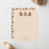 Carte De Correspondance Cookies de Noël festifs Jaune (Devant/Arrière en situation)