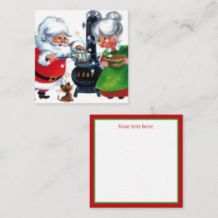 Carte De Correspondance cool retro vintage Père Noël Mme Claus