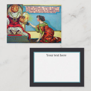 Carte De Correspondance cool vintage Halloween tête citrouille 