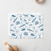 Carte De Correspondance Coque de Mer Bleue Côtière (Devant/Arrière en situation)