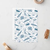 Carte De Correspondance Coque de Mer Bleue Côtière (Devant/Arrière en situation)