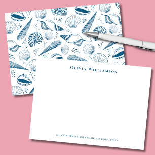 Carte De Correspondance Coque de Mer Bleue Côtière