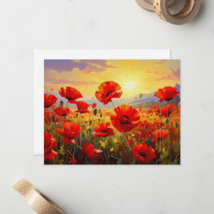 Carte De Correspondance Coquelicots dans la lumière du soir,