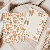 Carte De Correspondance Coquette Beige Bow Ribbon