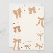 Carte De Correspondance Coquette Beige Bow Ribbon (Devant)