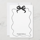 Carte De Correspondance Coquette noire tendance Bow & Squiggle Frame (Devant)