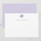 Carte De Correspondance Coquillage moderne violet personnalisé (Devant / Derrière)