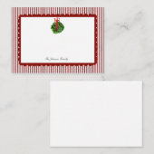 Carte De Correspondance Coquille Saint-Jacques rouge Fiche de Noël (Devant / Derrière)