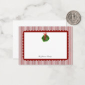 Carte De Correspondance Coquille Saint-Jacques rouge Fiche de Noël (Devant/Arrière en situation)