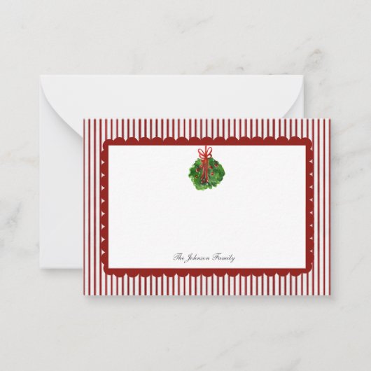 Carte De Correspondance Coquille Saint-Jacques rouge Fiche de Noël (Devant)