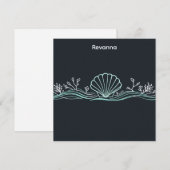 Carte De Correspondance Coquilles sur vert foncé (Devant / Derrière)