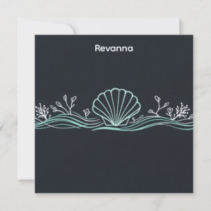 Carte De Correspondance Coquilles sur vert foncé