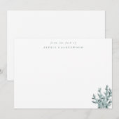 Carte De Correspondance Corail de mer vert moderne personnalisé (Devant / Derrière)