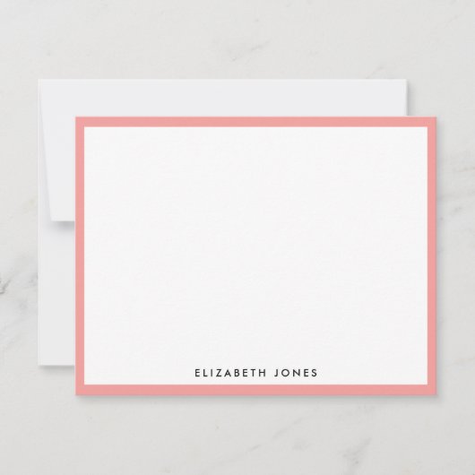 Carte De Correspondance Coral rose Simple Moderne Chic Classique Minimalis (Devant)