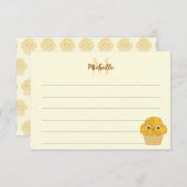 Carte De Correspondance  Corn Muffin Cute Drawing Monogram Lined (Devant / Derrière)