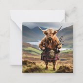 Carte De Correspondance Cornemuseur de vache des Highlands écossais, (Devant)