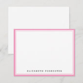 Carte De Correspondance Correspondance Ballet Pink Classique Double Bordur (Devant / Derrière)