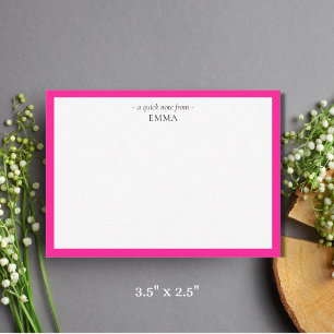 Carte De Correspondance Correspondance Chic Moderne Hot Rose