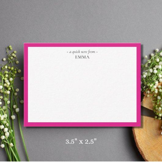 Carte De Correspondance Correspondance chic moderne Magenta rose