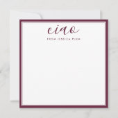 Carte De Correspondance Correspondance Ciao Purple Bourgogne Moderne (Devant)