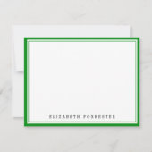 Carte De Correspondance Correspondance Classique Double Bordure Vert Émera (Devant)