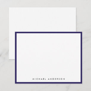 Carte De Correspondance Correspondance de bordures en bleu d'Indigo