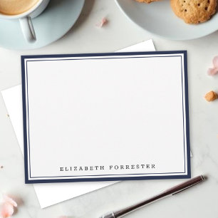 Carte De Correspondance Correspondance double bordure Denim Blue Classic