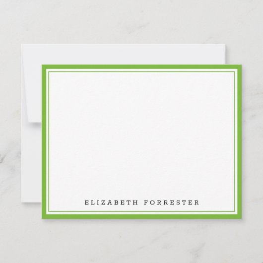Carte De Correspondance Correspondance double bordure verte classique (Devant)
