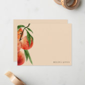 Carte De Correspondance Correspondance Girly Peach (Devant/Arrière en situation)